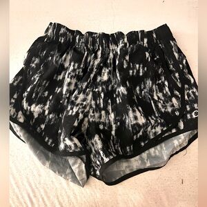 Black tie-dyed shorts